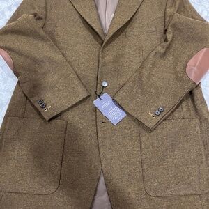 Bottle Brown Herringbone Tweed Jacket